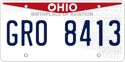 OH license plate GRO8413