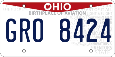 OH license plate GRO8424