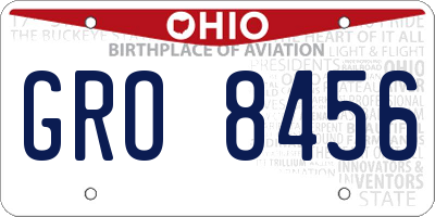 OH license plate GRO8456