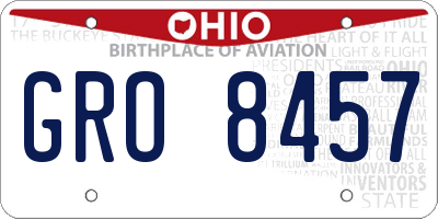 OH license plate GRO8457