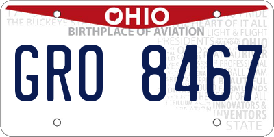 OH license plate GRO8467