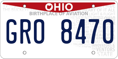 OH license plate GRO8470