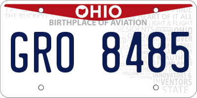 OH license plate GRO8485
