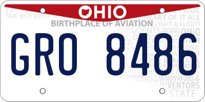 OH license plate GRO8486