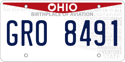 OH license plate GRO8491