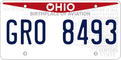 OH license plate GRO8493