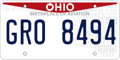 OH license plate GRO8494