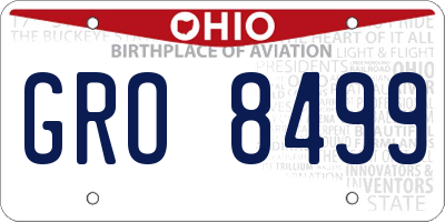 OH license plate GRO8499