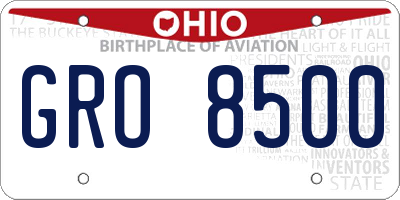 OH license plate GRO8500