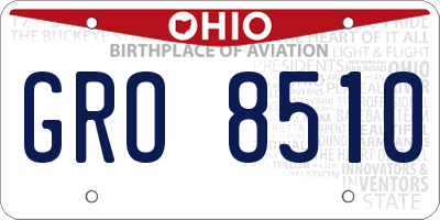 OH license plate GRO8510