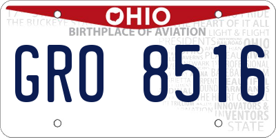 OH license plate GRO8516