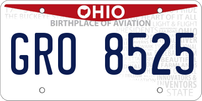 OH license plate GRO8525