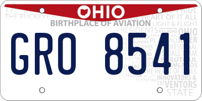OH license plate GRO8541