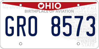 OH license plate GRO8573