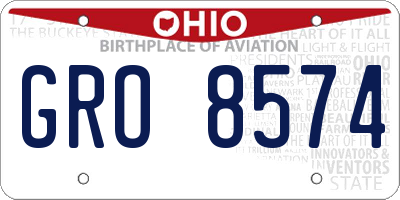 OH license plate GRO8574
