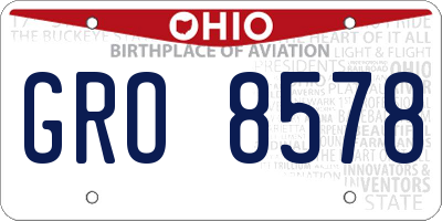 OH license plate GRO8578