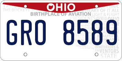 OH license plate GRO8589