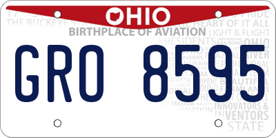 OH license plate GRO8595