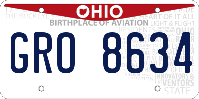 OH license plate GRO8634