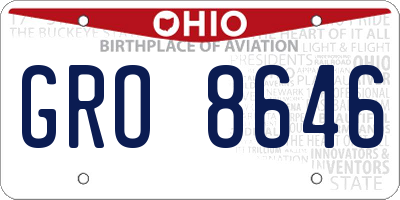 OH license plate GRO8646