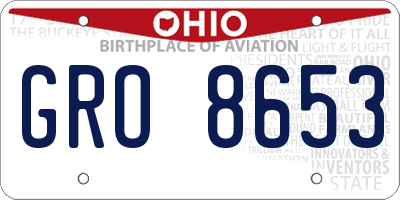 OH license plate GRO8653