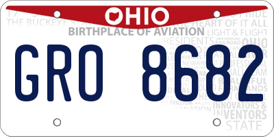 OH license plate GRO8682