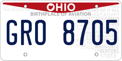 OH license plate GRO8705