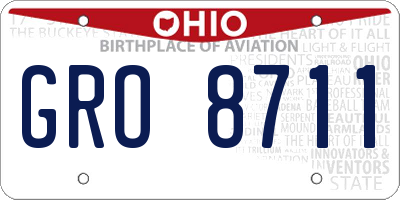 OH license plate GRO8711