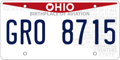 OH license plate GRO8715