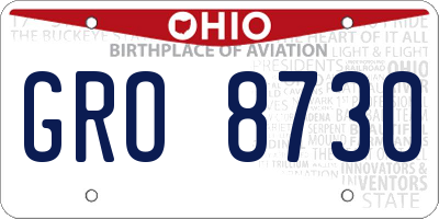OH license plate GRO8730