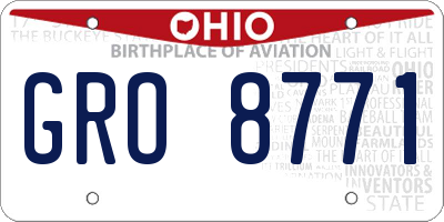 OH license plate GRO8771