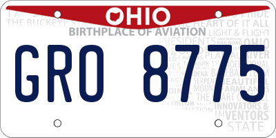OH license plate GRO8775