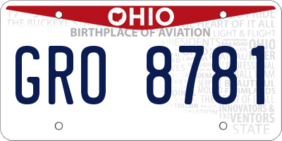 OH license plate GRO8781