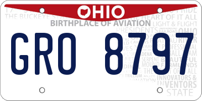 OH license plate GRO8797