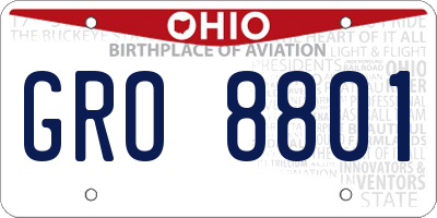 OH license plate GRO8801