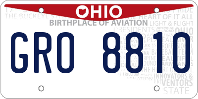 OH license plate GRO8810