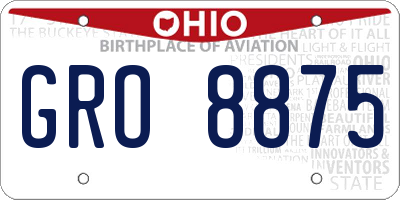 OH license plate GRO8875