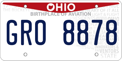 OH license plate GRO8878