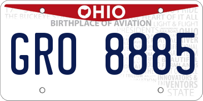 OH license plate GRO8885