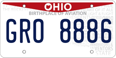 OH license plate GRO8886