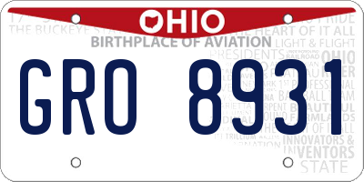 OH license plate GRO8931
