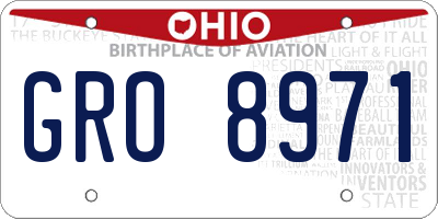 OH license plate GRO8971