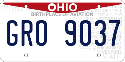 OH license plate GRO9037