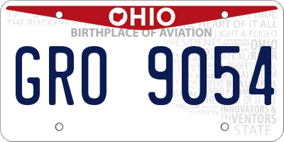 OH license plate GRO9054