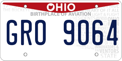 OH license plate GRO9064