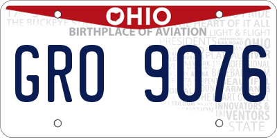 OH license plate GRO9076