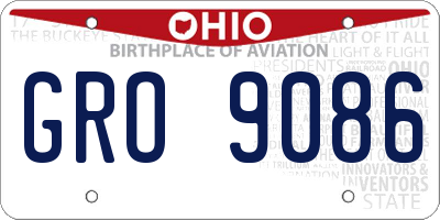 OH license plate GRO9086