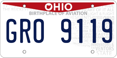 OH license plate GRO9119