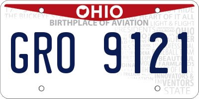 OH license plate GRO9121