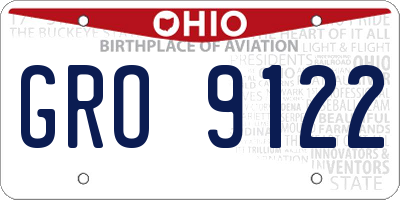 OH license plate GRO9122